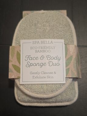Face & Body Sponge Duo - Green Exfoliating Bamboo Sponges